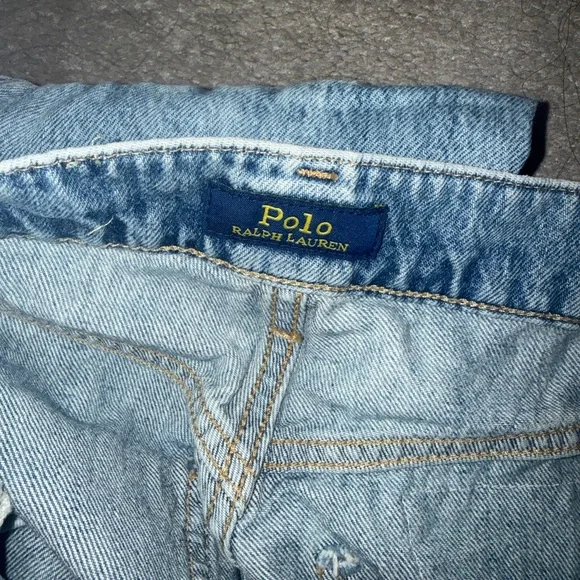 Polo Ralph LaurenPatchwork High Rise Flare Leg Jeans in Blue